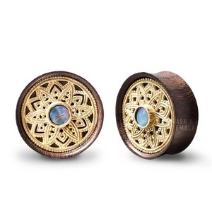 Aldar Brass Tribal Mandala Ear Plugs Gauges 20mm